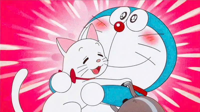 Hình nền Doraemon cute ôm mimi đáng yêu